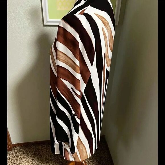 NWT ZOZO Adjustable sleeves Open Cardigan Size Small Cream, Brown & Tan #MSCC1 - Picture 2 of 5